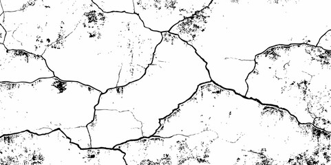 Abstract old wall stone grunge black and white concreate crack scratch in the grunge texture background.