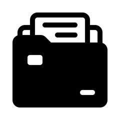 Folder Glyph Icon. Single icon, glyph vector icon