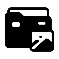 Image Folder Glyph Icon. Single icon, glyph vector icon