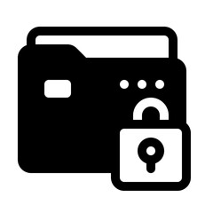 Locked Folder Glyph Icon. Single icon, glyph vector icon