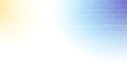 Pastel gradient brick wall background for design, yellow blue purple brick texture backdrop design