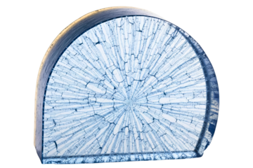 Translucent block of cracked ice with an internal crystal structure isolated on a transparent background