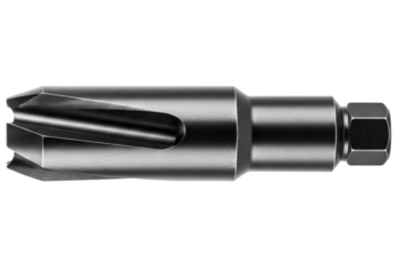 Metalworking countersink and annular cutter bit with hex shank isolated on a transparent background