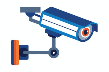 Stylized Surveillance A Modern Flat Vector Security Camera Installation Depicting Safety and Monitoring Technology for Premises and Infrastructure