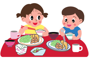 食事をする子供
