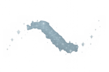 Sparkling blue dust particles creating a river-like design on a transparent background, ideal for adding a touch of magic to various projects