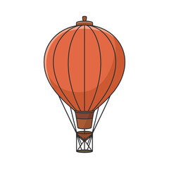 Fototapeta premium Vintage orange hot air balloon illustration