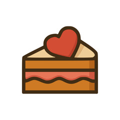 Layered sponge cake with pink filling and heart decoration reflects romance affection and joyful dessert moments