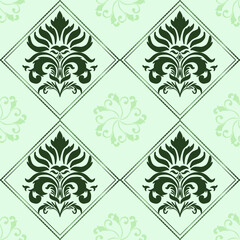 seamless floral pattern, green ,background, wallpaper, geometric 