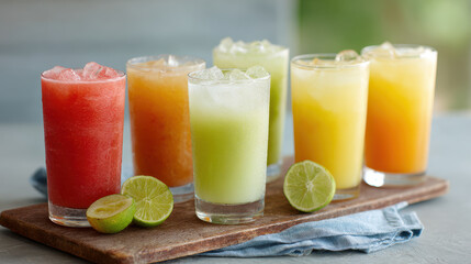Fototapeta premium experience essence of summer through burst of ultrabright colors like watermelon tangerine lemon and lime