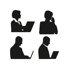 Business people silhouette, Businessman, Business women silhouette