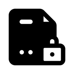 Locked File Simple Glyph Icon. Single icon, glyph vector icon