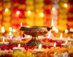 burning candles in a church