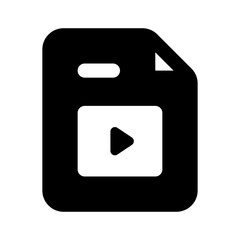 Video File Simple Glyph Icon. Single icon, glyph vector icon