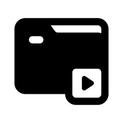 Video Folder Simple Glyph Icon. Single icon, glyph vector icon