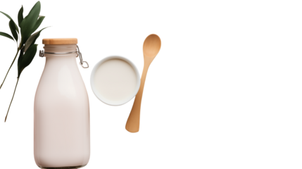 Enjoy creamy milk and fresh greens for a healthy, natural lifestyle.