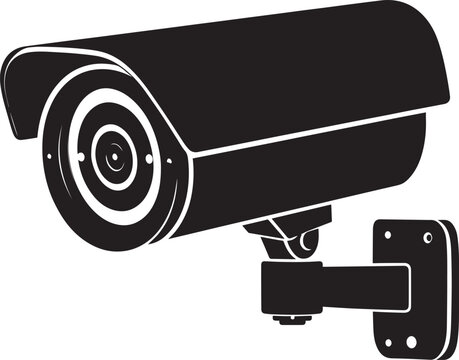 black silhouette of a security camera, security camera icon, security camera vector illustration