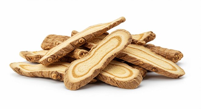 ginger root on white background, Pile of dried kava kava roots on white background. This natural herbal plant, used in traditional medicine and wellness practices, offers holistic health benefits. Kav