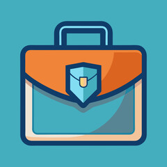 Fototapeta premium Briefcase with Shield – USA Secure Business Vector Icon