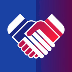 Obraz premium Minimal Handshake with USA Flag Gradient Vector