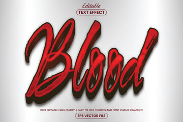 Red Horror Blood Script 3D Editable Text Style Effect