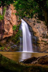 Fototapeta premium First tiered Chat trakan waterfall at chat trakan national park, phitsanulok, Thailand.