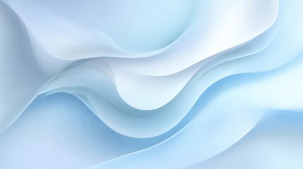 Fototapeta premium Abstract Wave-Like Composition in Blue and White Gradient with Layered Flow and Particle Accents