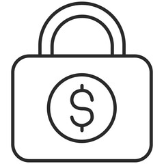 Lock with Dollar Sign Icon Illustration