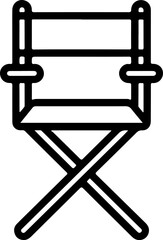 Simple line art icon of a director s chair