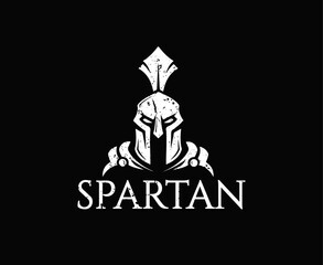  Fierce Spartan Warrior Helmet Logo with Plume
