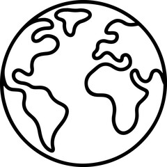 Simple outline drawing of planet earth globe