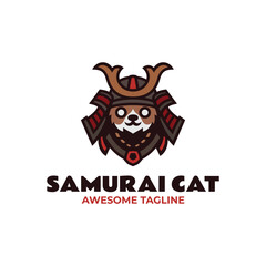 Mascot Samurai Cat Logo Design