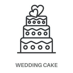 Simple Wedding Cake Design Icon, Simple Style Design Inspiration For Any Logos Interface And Purpose