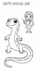 Lizard coloring page for kids