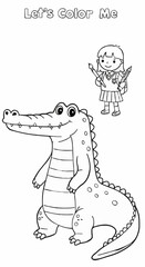 Fototapeta premium Crocodile coloring page for kids