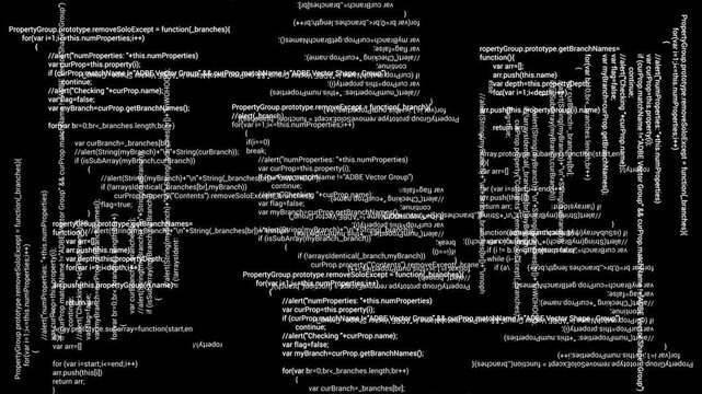 digital futuristic computer coding moving on blue background, high technology internet data information transfer concept