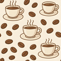 Obraz premium seamless pattern with coffee beans