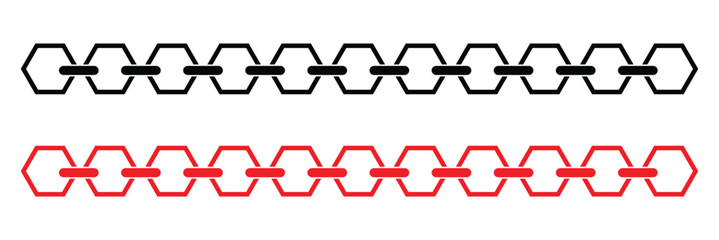 Vector illustration of chain pattern set of braided ropes in white background. Link&nbsp;icon.&nbsp;EPS 10&nbsp;.