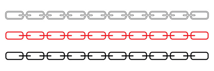 Vector illustration of chain pattern set of braided ropes in white background. Link&nbsp;icon.&nbsp;EPS 10&nbsp;.