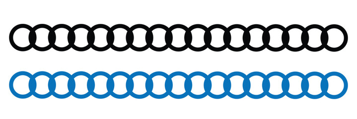 Vector illustration of chain pattern set of braided ropes in white background. Link icon. EPS 10 .