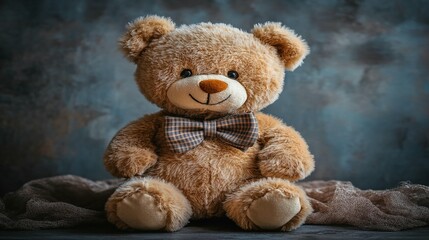 Obraz premium Cute Teddy Bear with Bow Tie