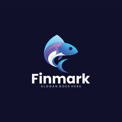 Gradient Modern Fish Logo Design