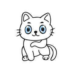 Playful white cat characters vector, illustration design