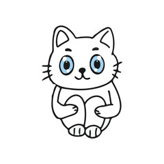 Playful white cat characters vector, illustration design