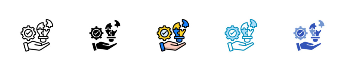 Problem Solving  Icon Set Multiple Style Collection