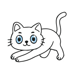 Playful white cat characters vector, illustration design