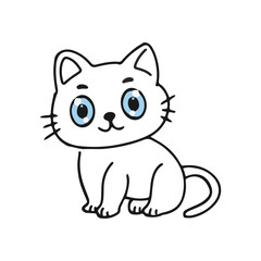 Coloring book for kids presschool design. Cat animal design cartoon