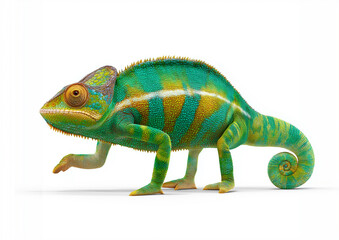 Obraz premium chameleon, lizard, reptile, animal, green, nature, pet, wildlife, isolated, colorful, cameleon, white, eye, scales, camouflage, exotic, eyes, branch, wild, dragon, macro, madagascar, vertebrate, tail,