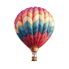 Fototapeta premium Vibrant hot air balloon, colorful geometric design