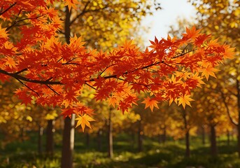 紅葉の光と影